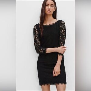 Aritzia Babaton Black Lace Dress, size 4
